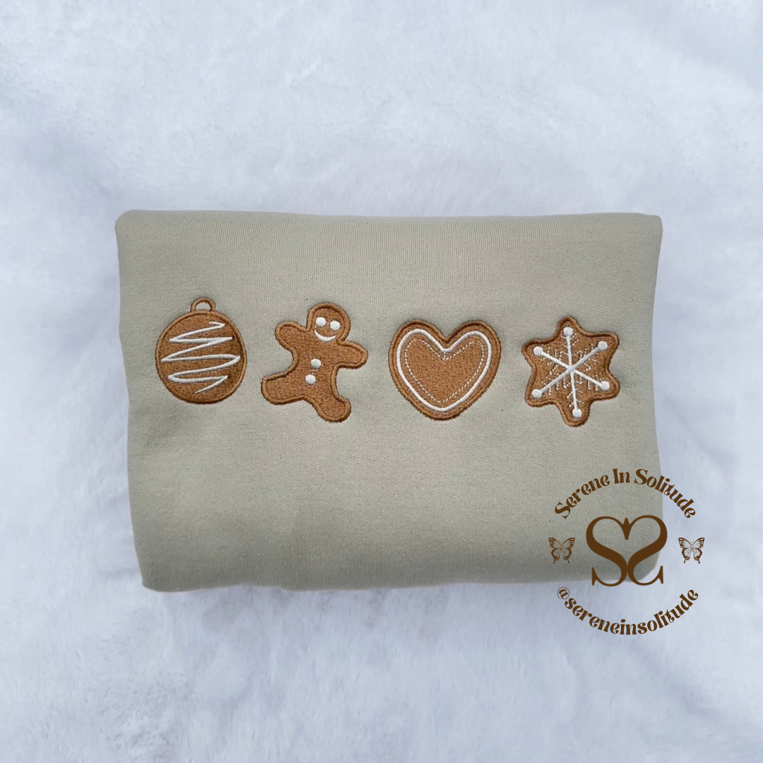 Gingerbread Cookies Embroidered Sweatshirt/Hood