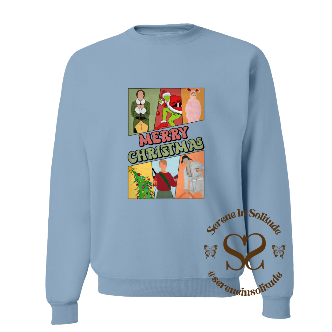 Merry Christmas Characters Sweatshirt/Hood