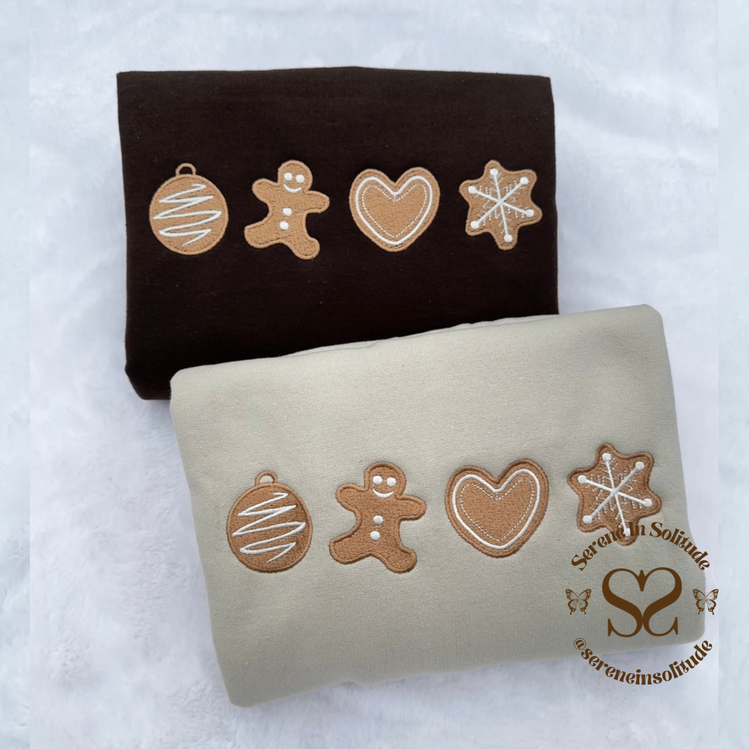 Gingerbread Cookies Embroidered Sweatshirt/Hood