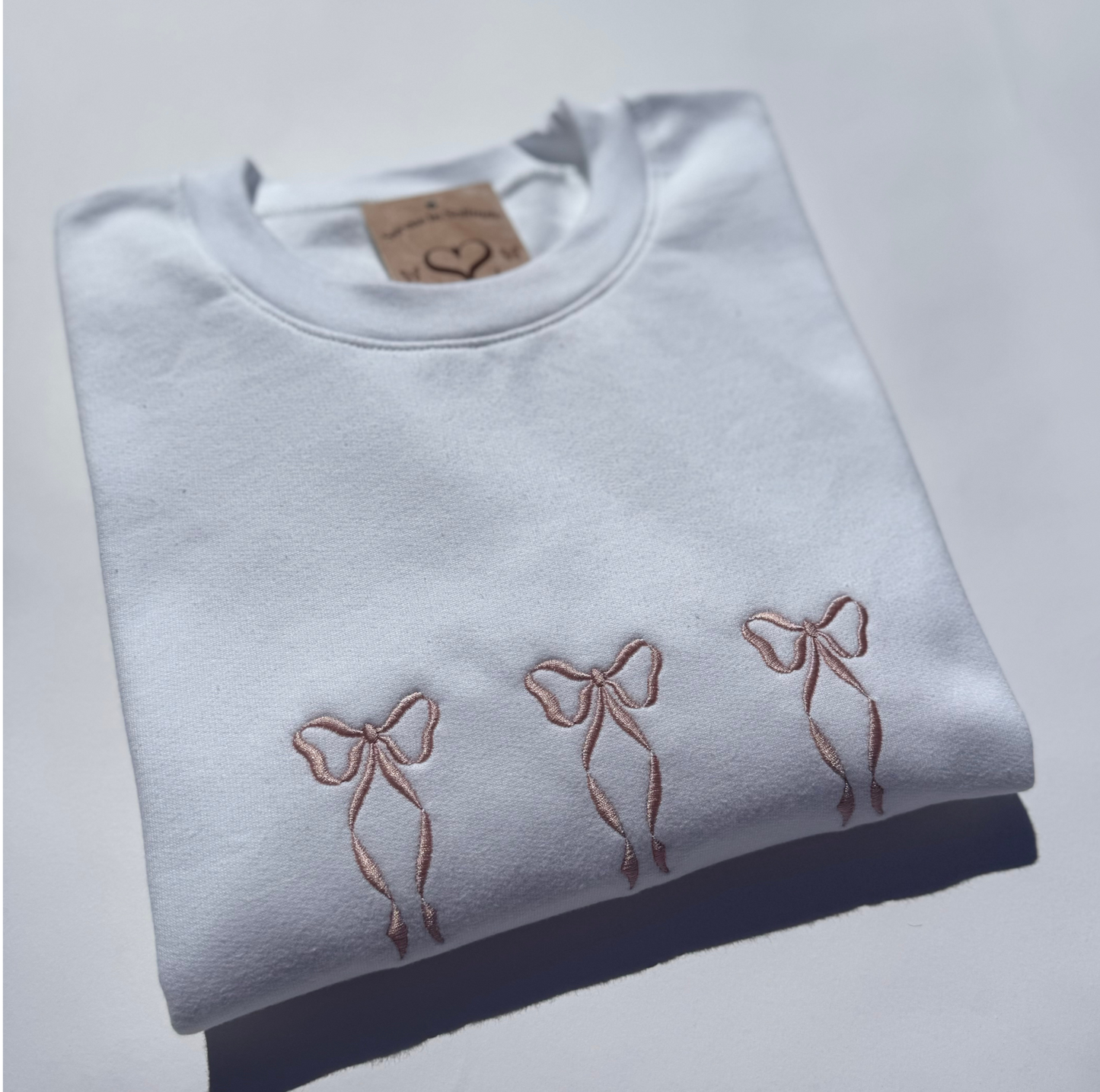 Embroidered 3 Bows Sweatshirt