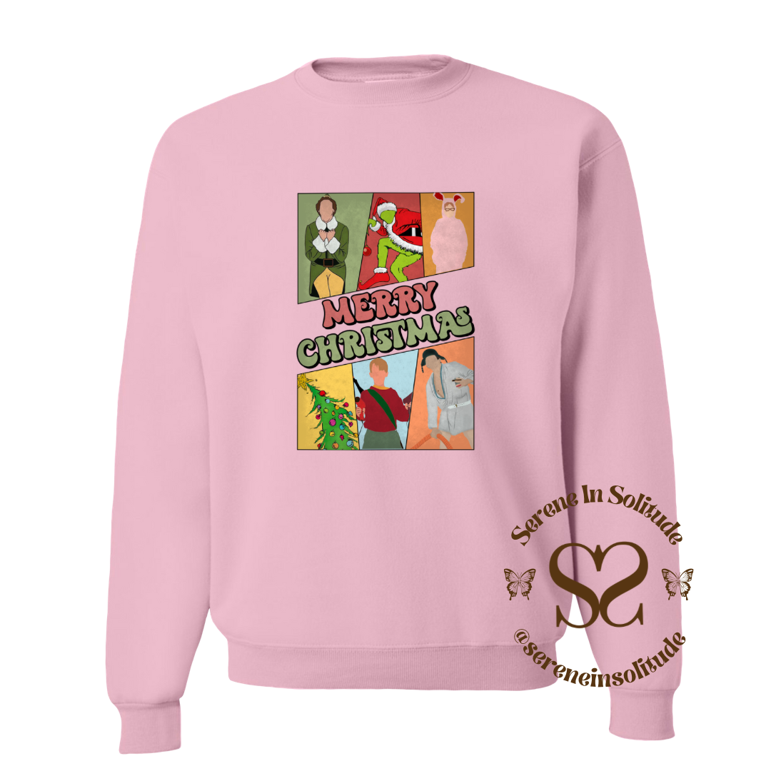 Merry Christmas Characters Sweatshirt/Hood