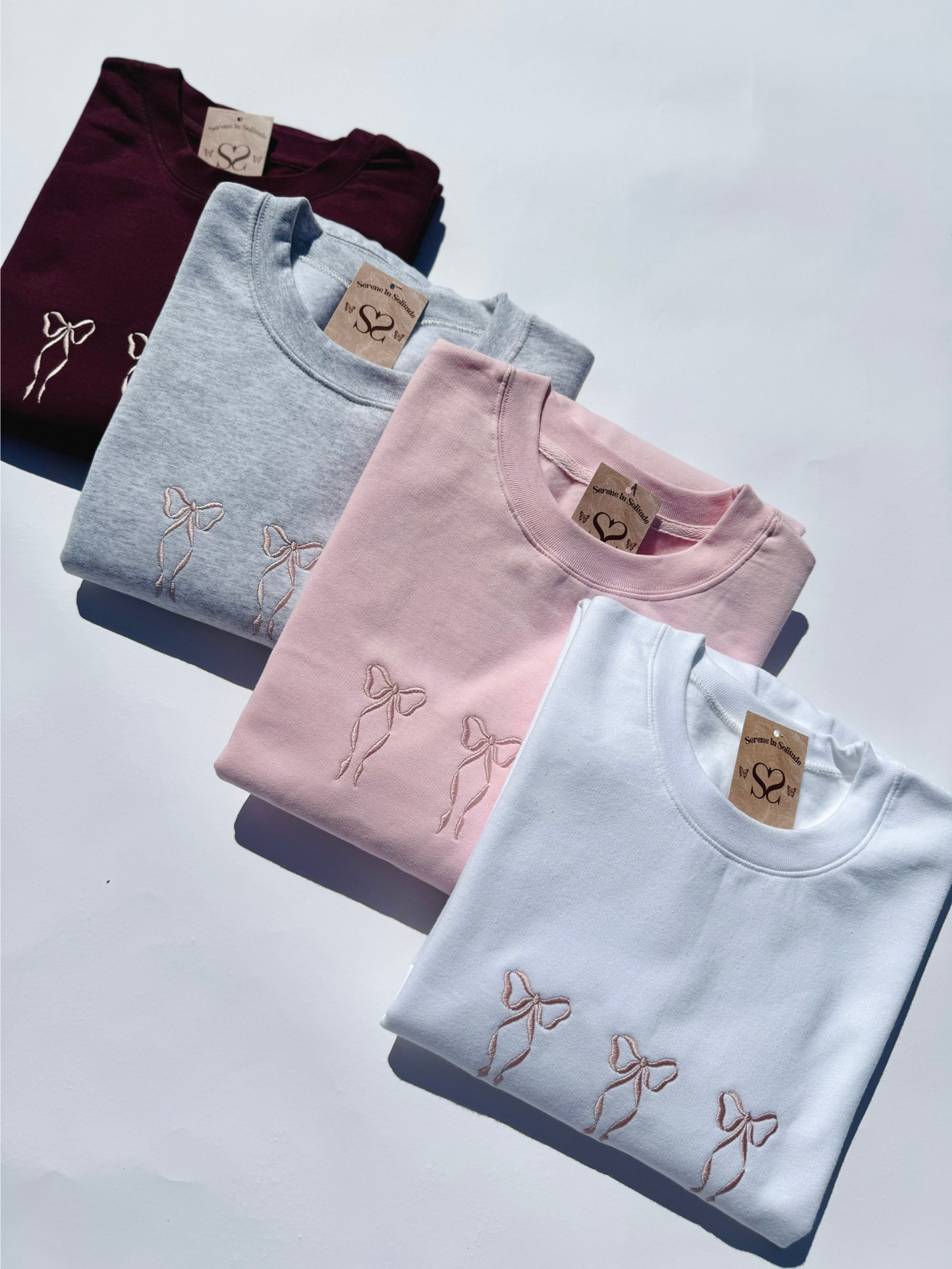 Embroidered 3 Bows Sweatshirt