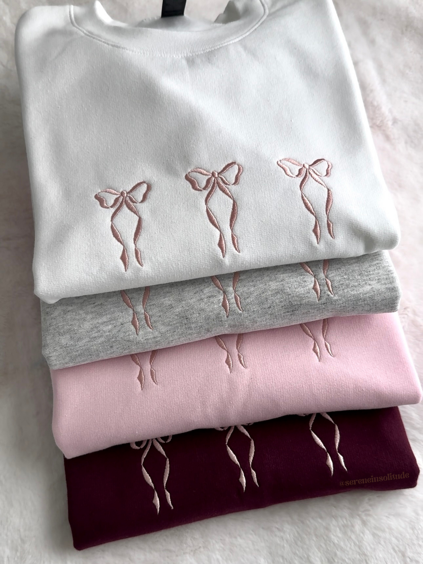 Embroidered 3 Bows Sweatshirt