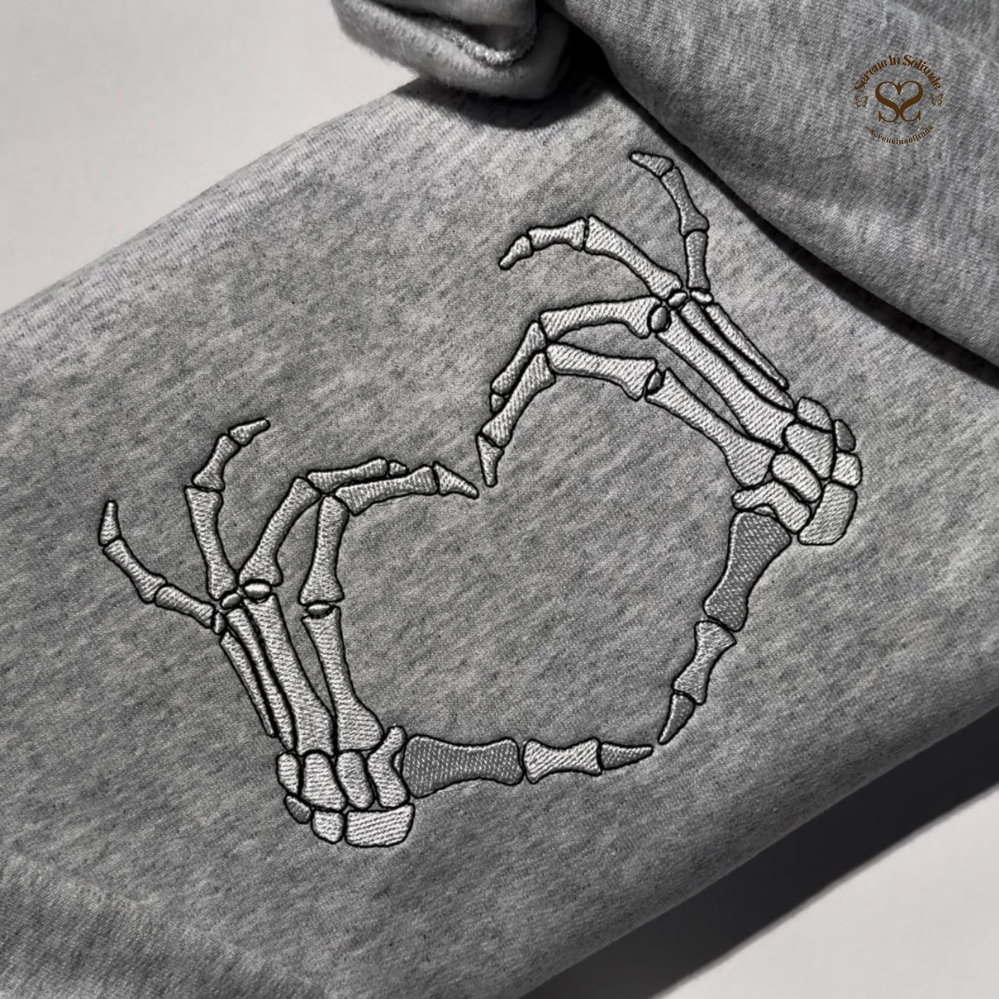 Embroidered Skeley Heart Sweatshirt