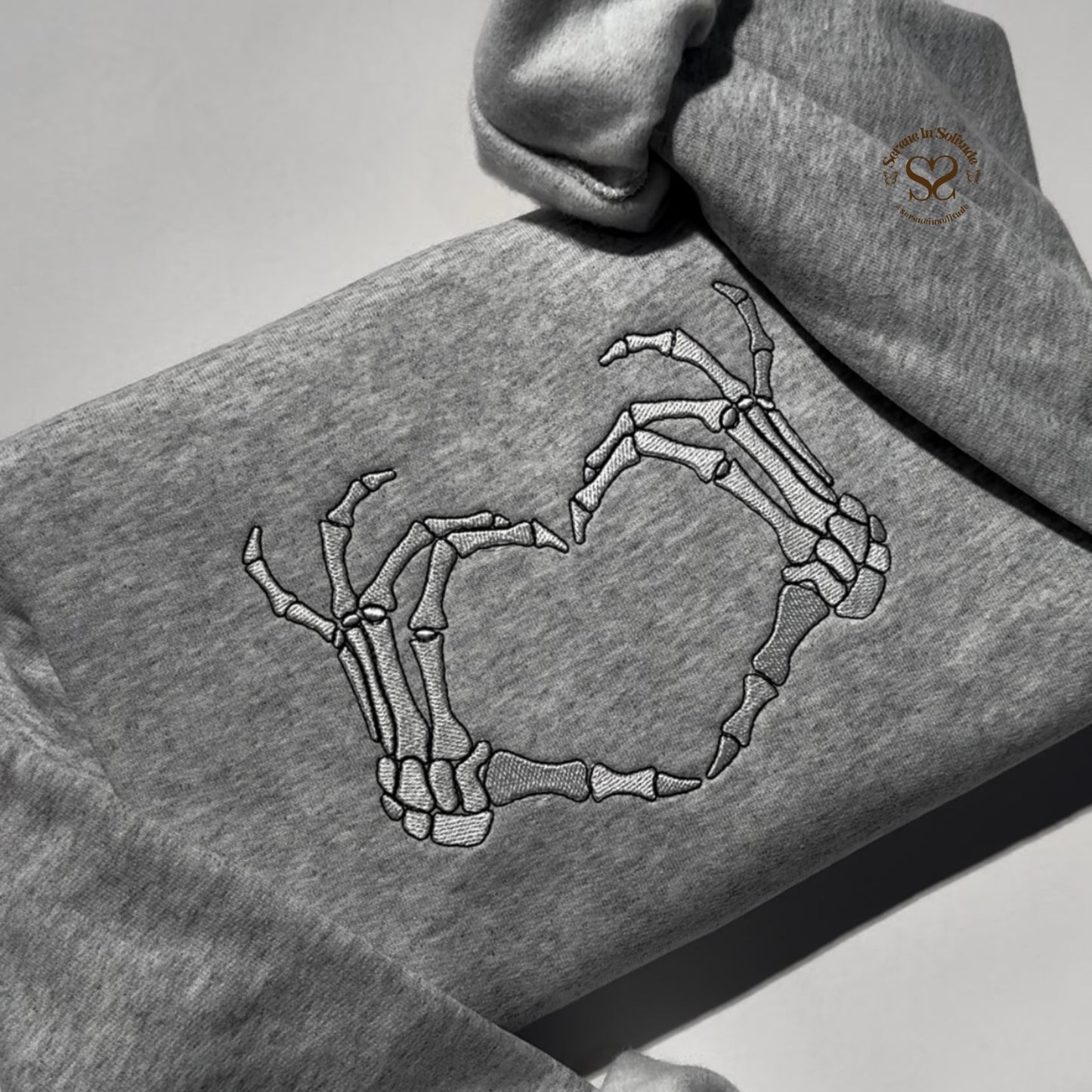 Embroidered Skeley Heart Sweatshirt