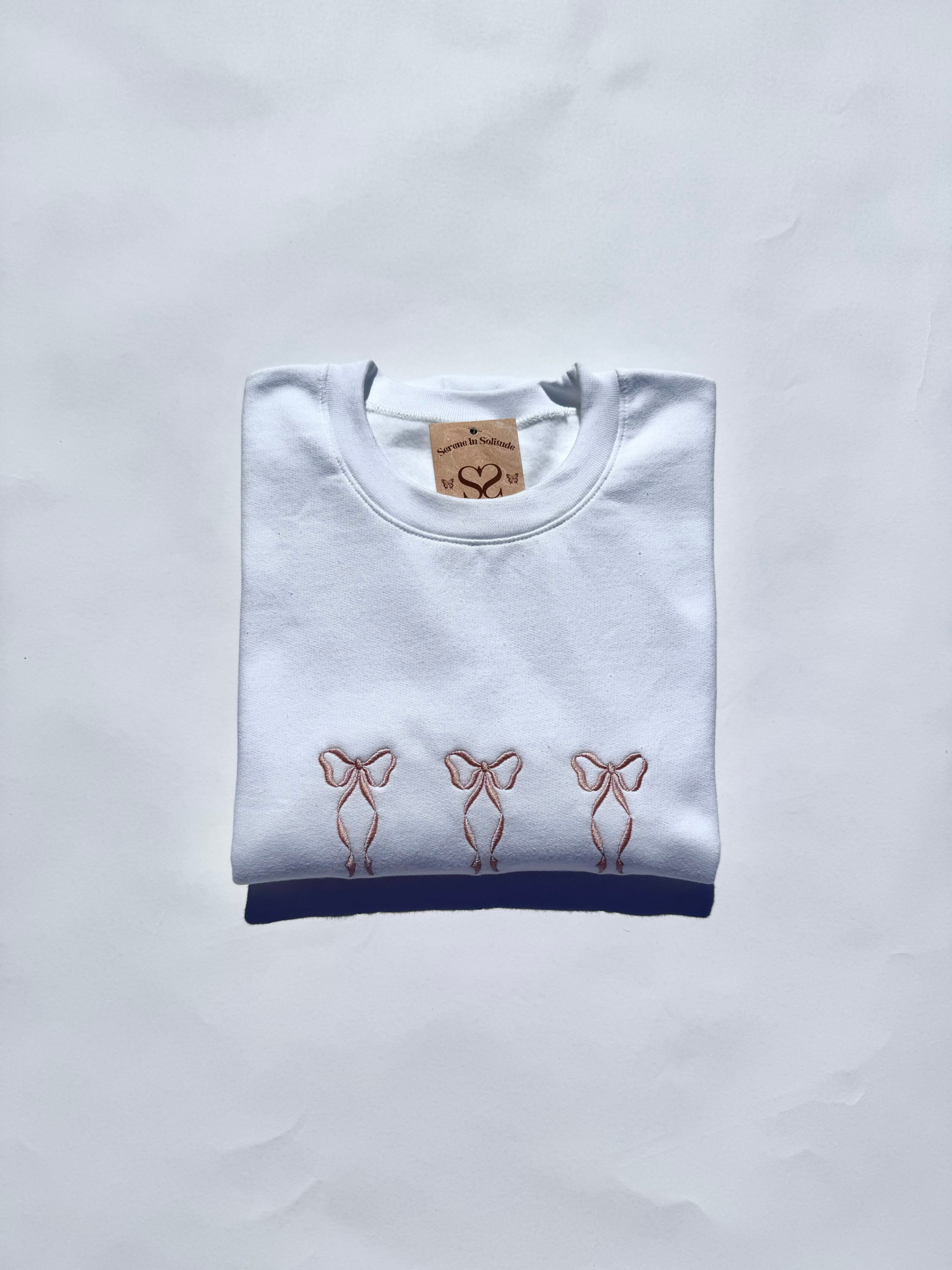 Embroidered 3 Bows Sweatshirt