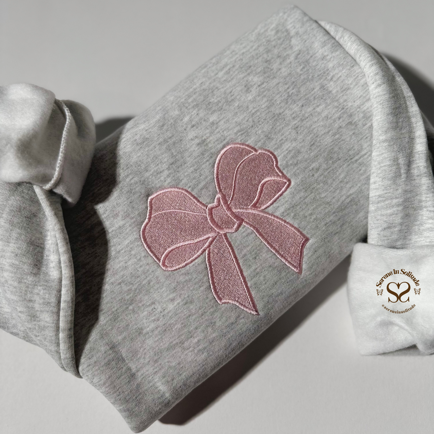 Embroidered Bow Sweatshirt