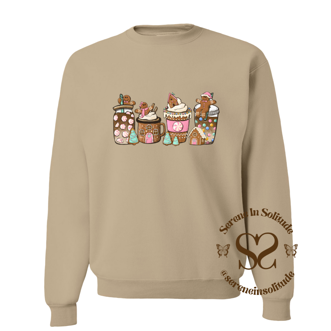 Pink Gingerbread Coffee Sweatshirt/Hood