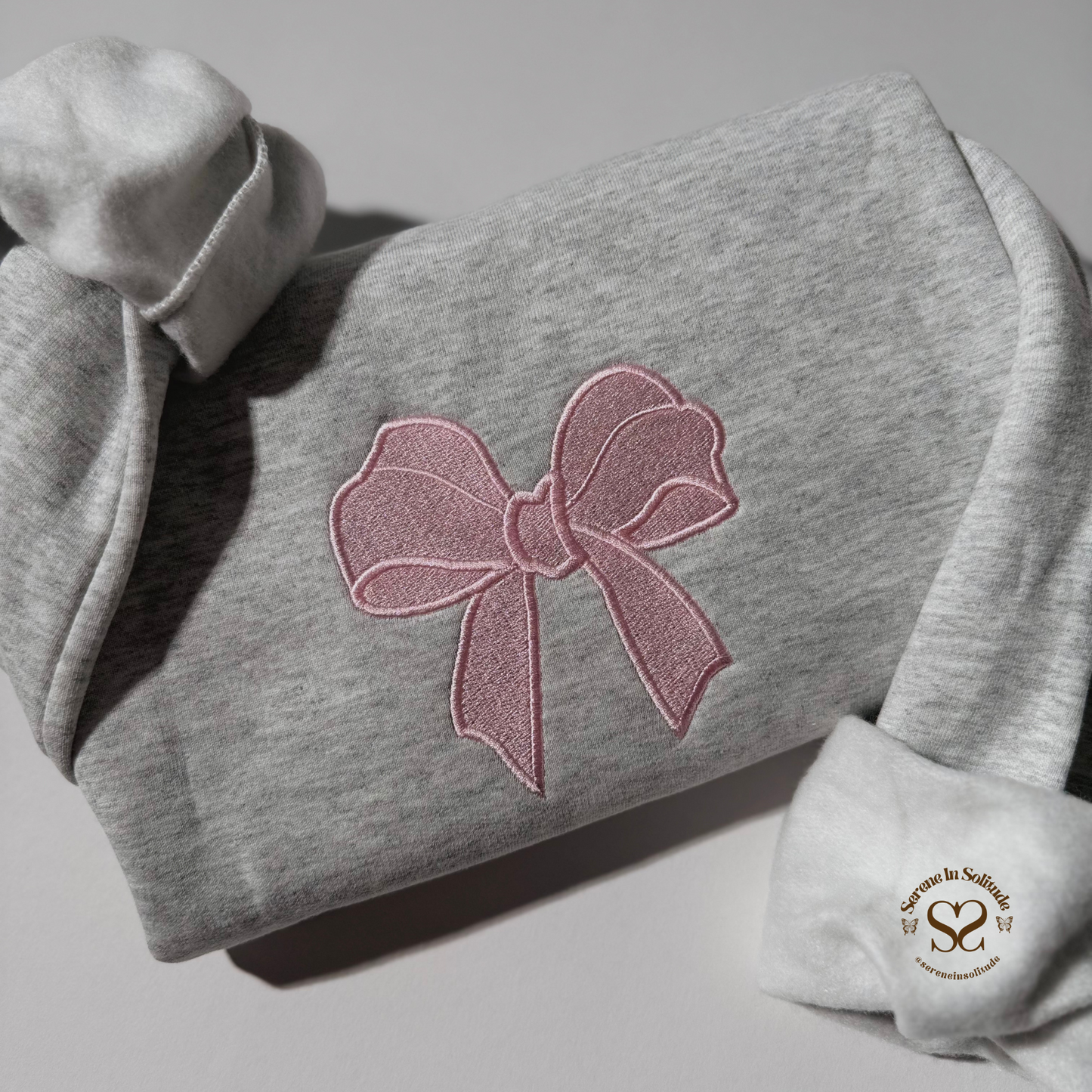 Embroidered Bow Sweatshirt