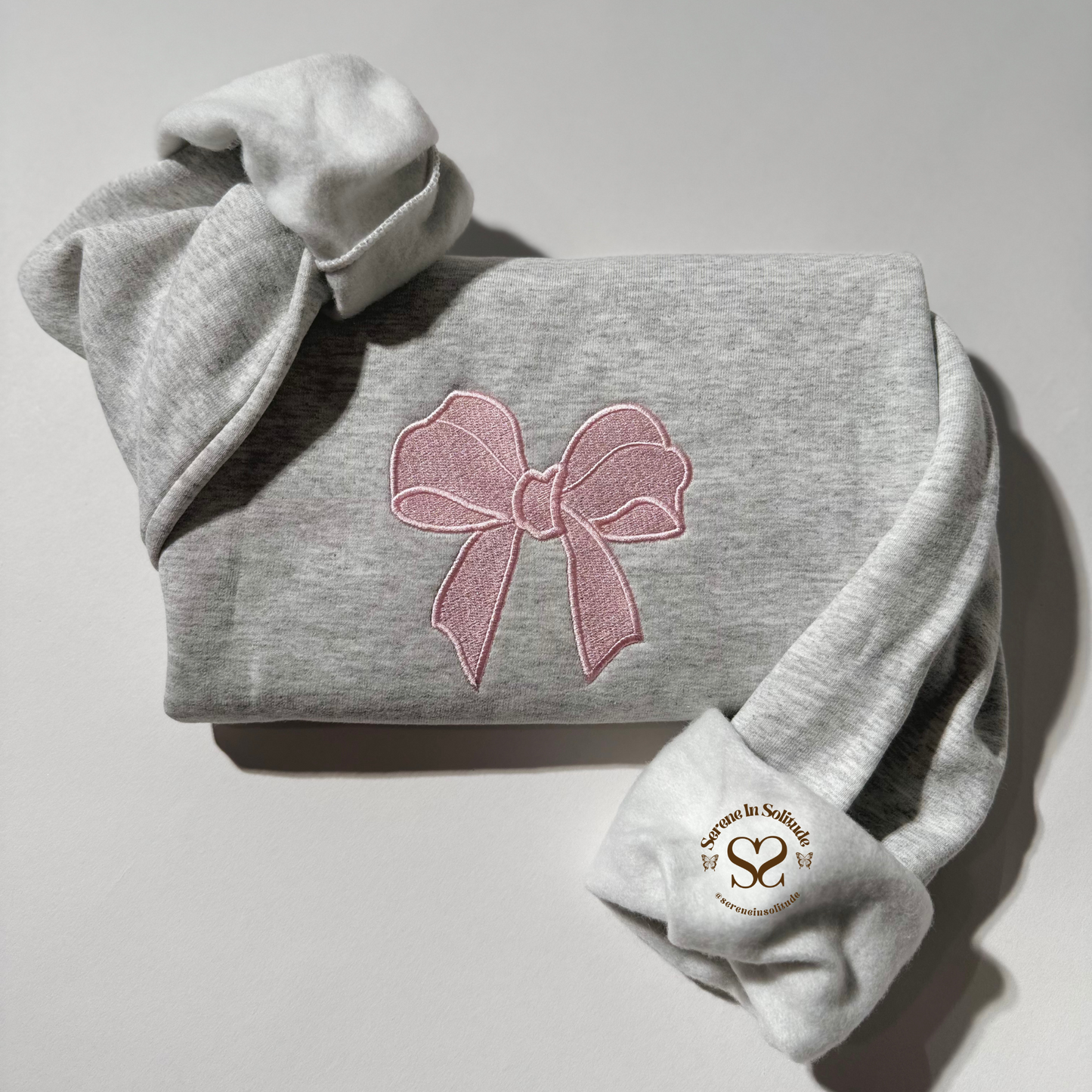 Embroidered Bow Sweatshirt