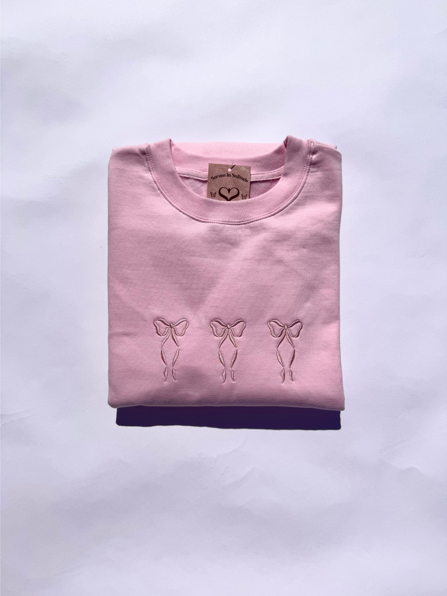 Embroidered 3 Bows Sweatshirt