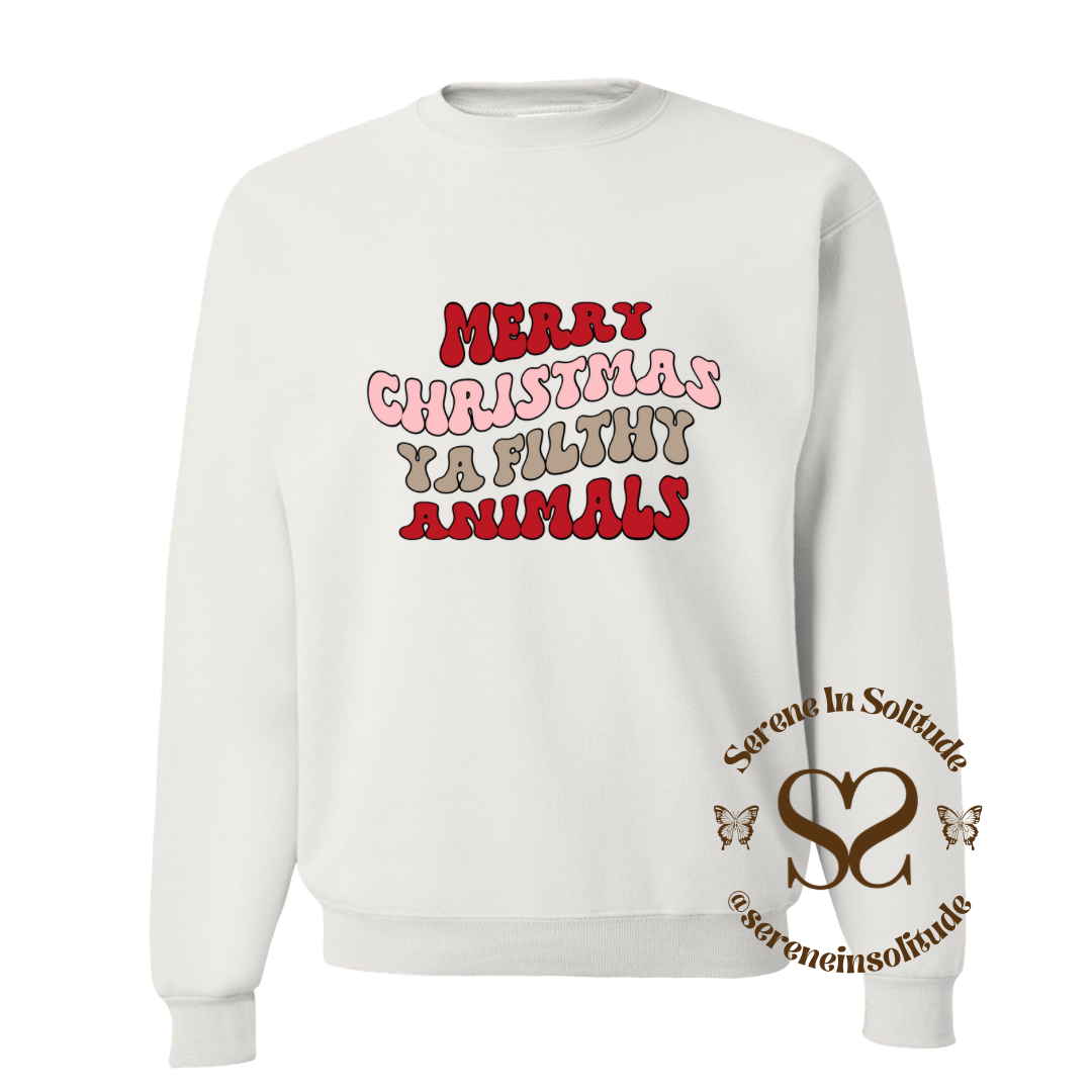 Merry Christmas Ya Filthy Animal Sweatshirt/Hood