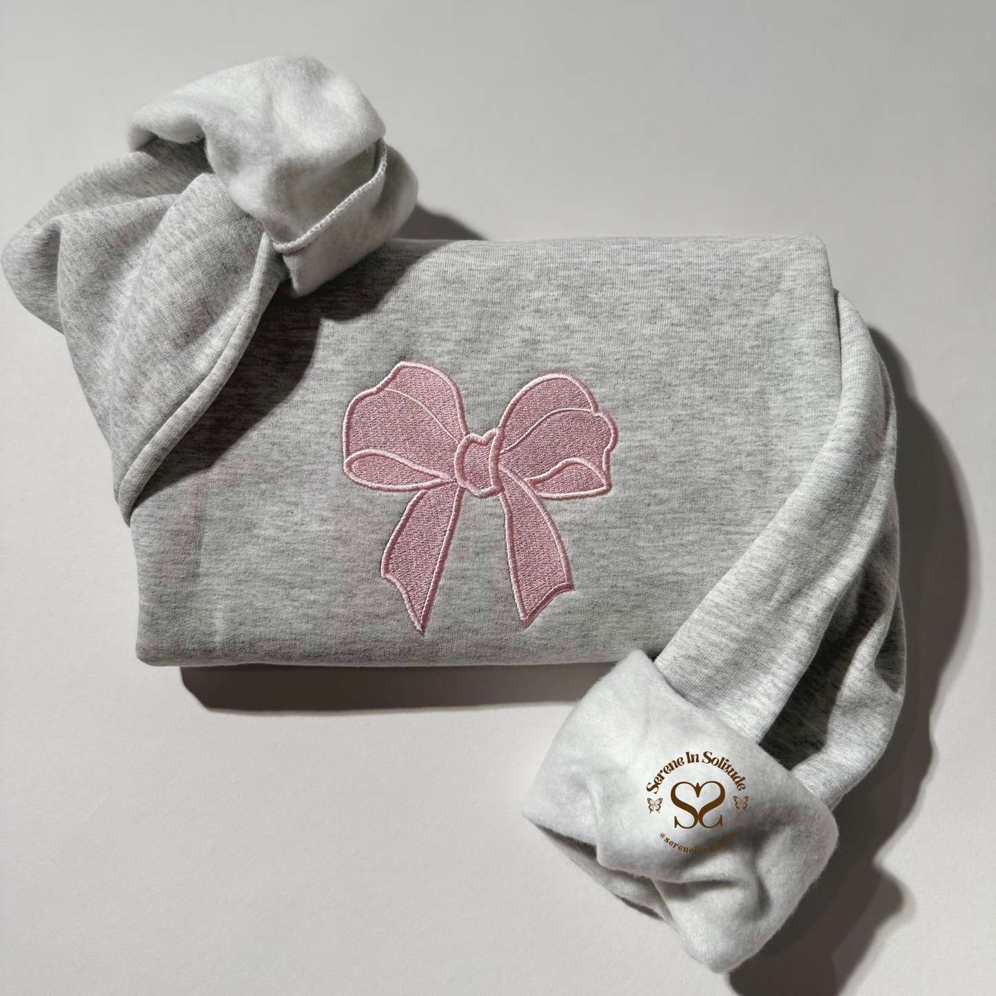 Embroidered Bow Sweatshirt
