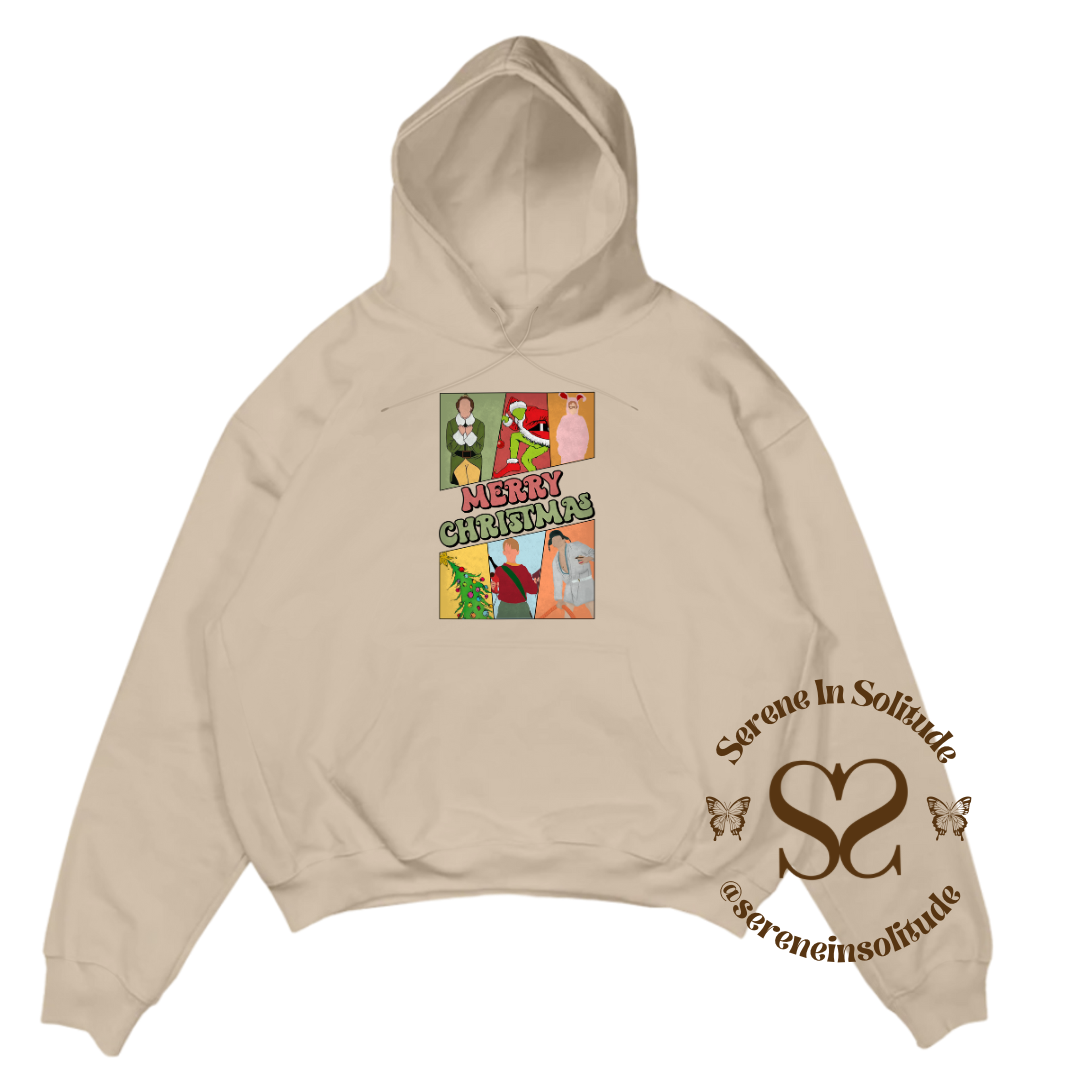 Merry Christmas Characters Sweatshirt/Hood