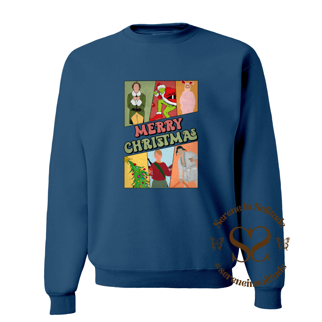 Merry Christmas Characters Sweatshirt/Hood