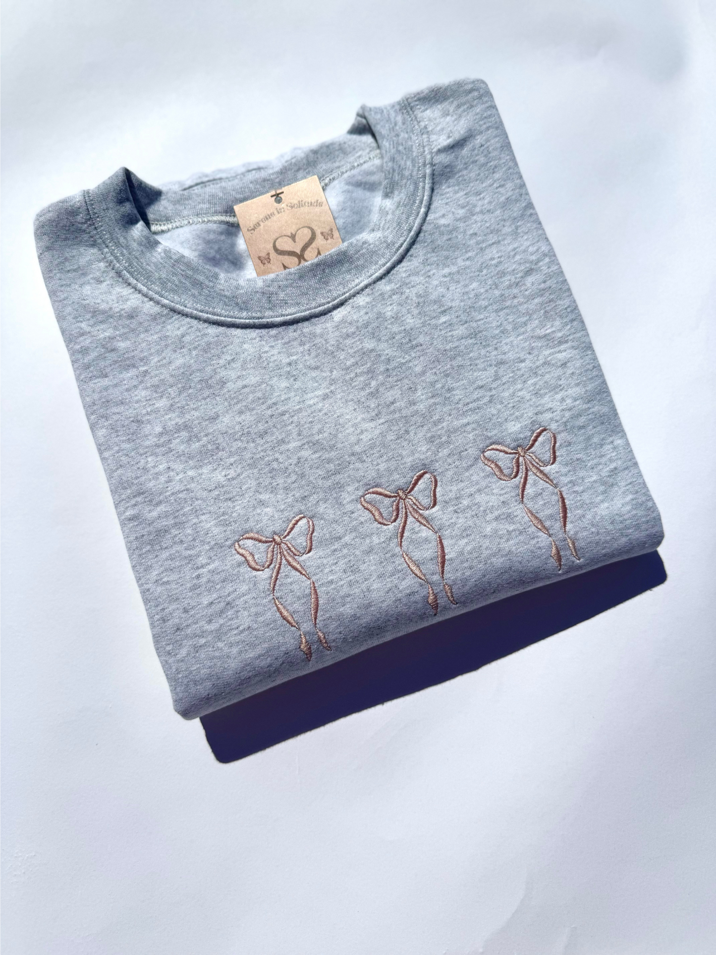 Embroidered 3 Bows Sweatshirt