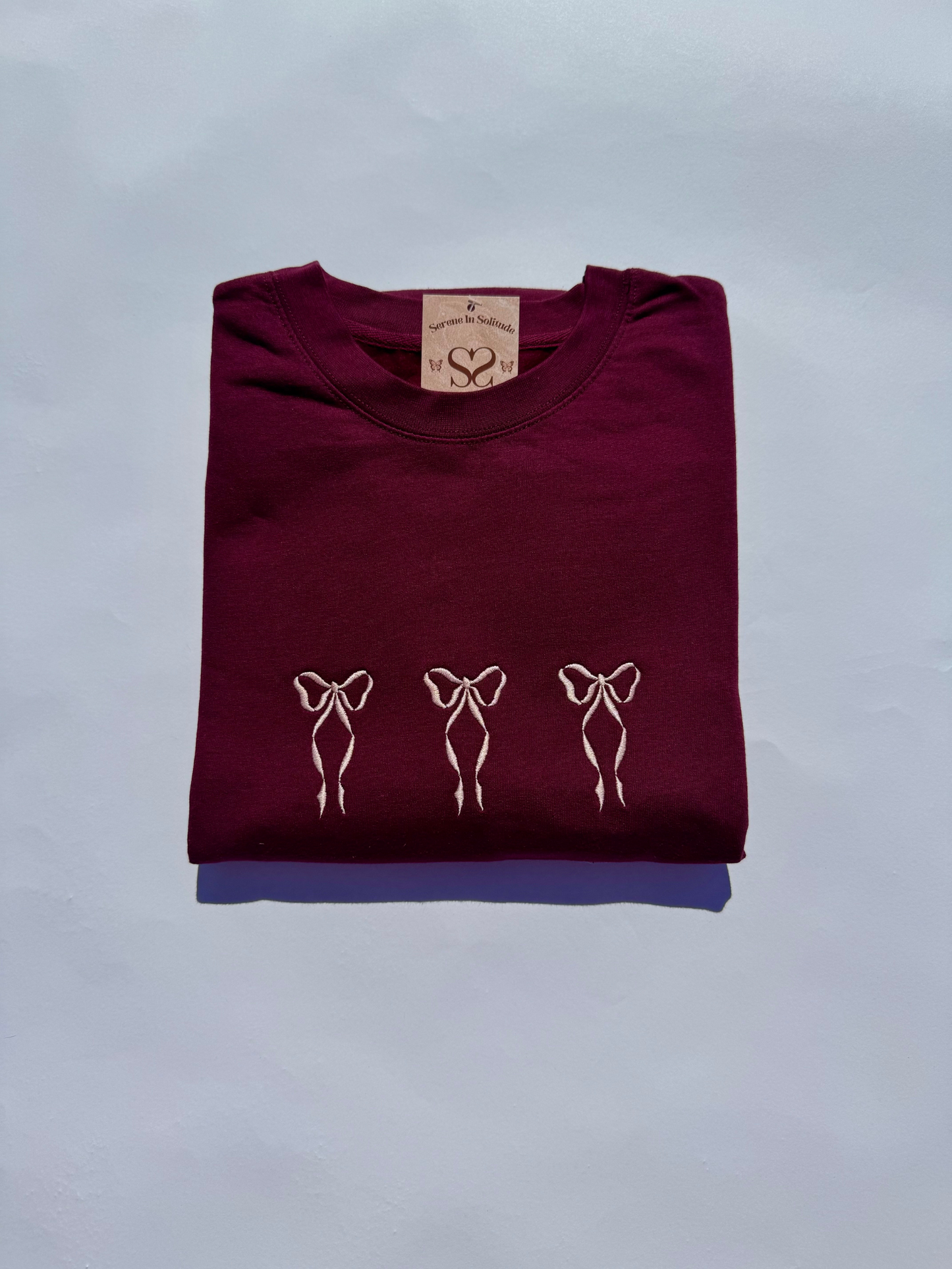Embroidered 3 Bows Sweatshirt
