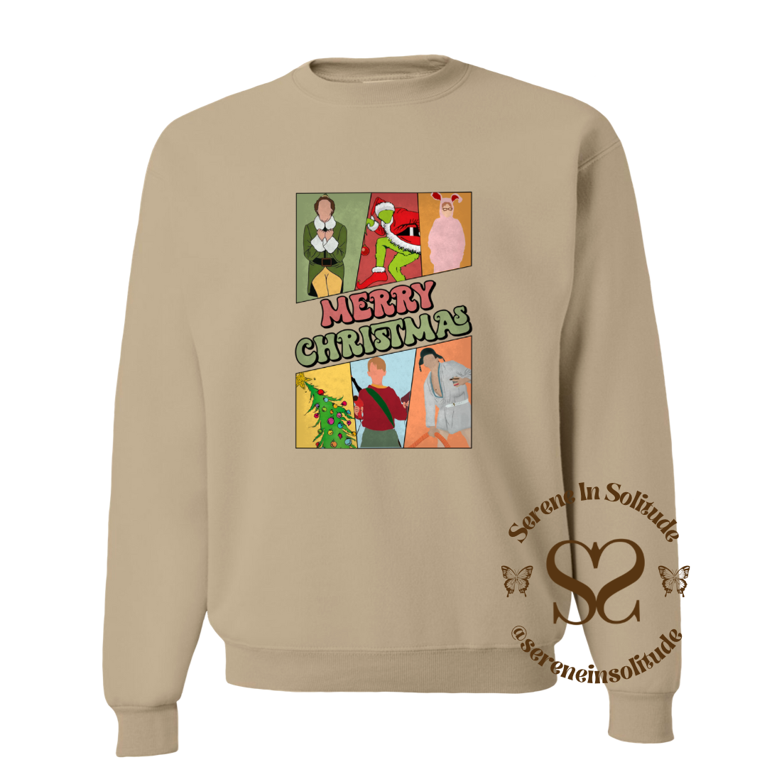 Merry Christmas Characters Sweatshirt/Hood