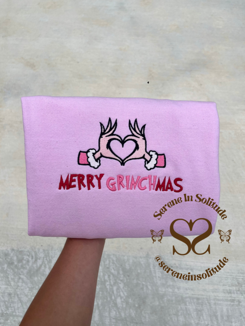 Embroidered Merry G Christmas Sweatshirt/Hood