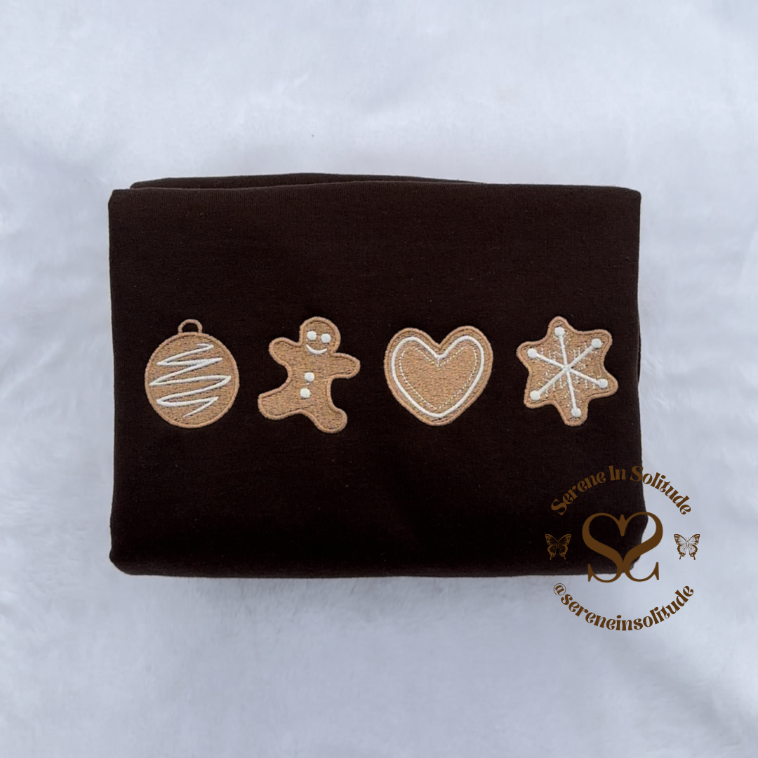 Gingerbread Cookies Embroidered Sweatshirt/Hood