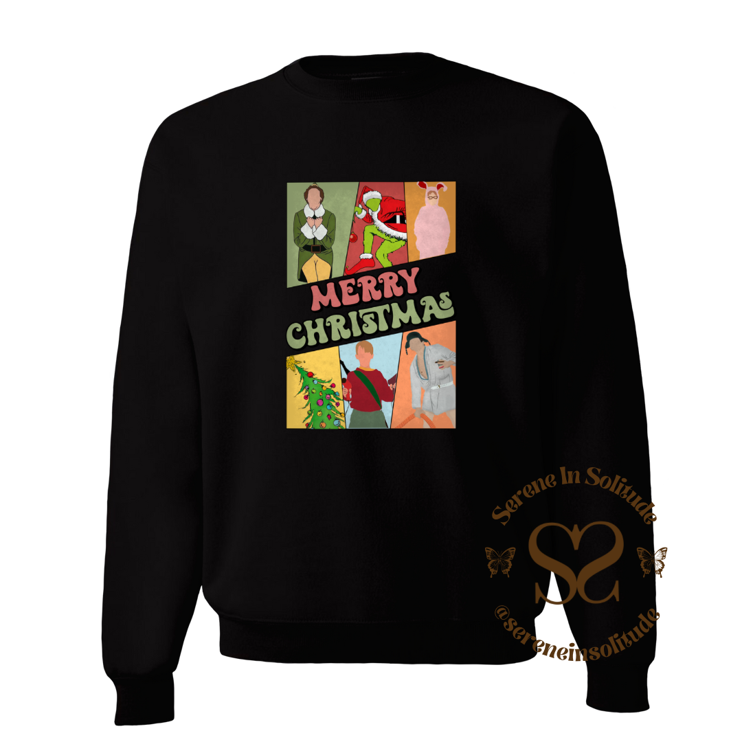 Merry Christmas Characters Sweatshirt/Hood