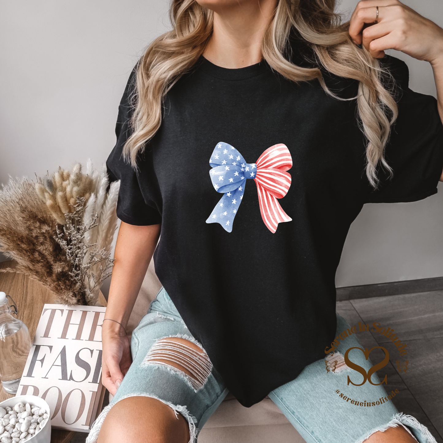 American Flag Bow T-shirt
