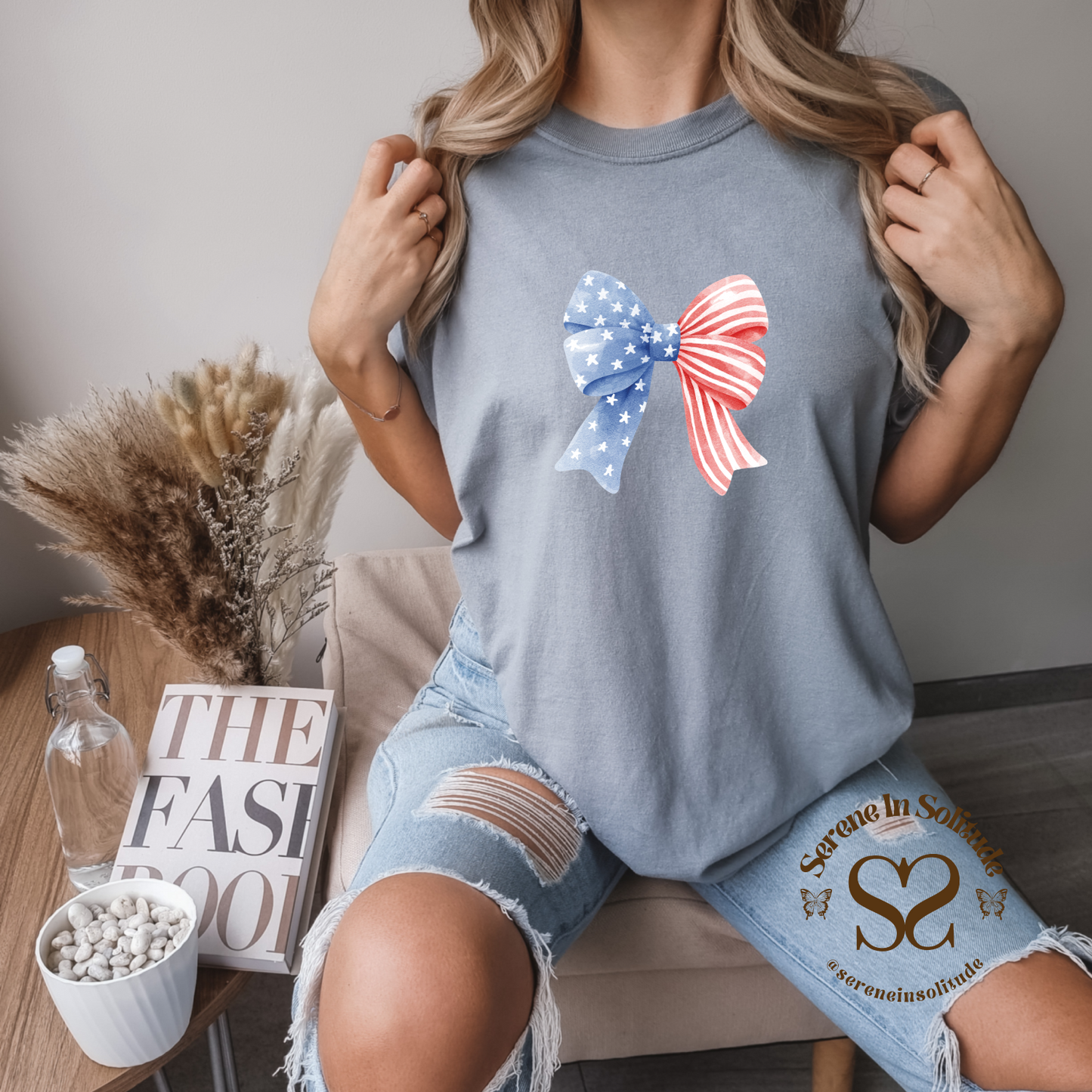 American Flag Bow T-shirt
