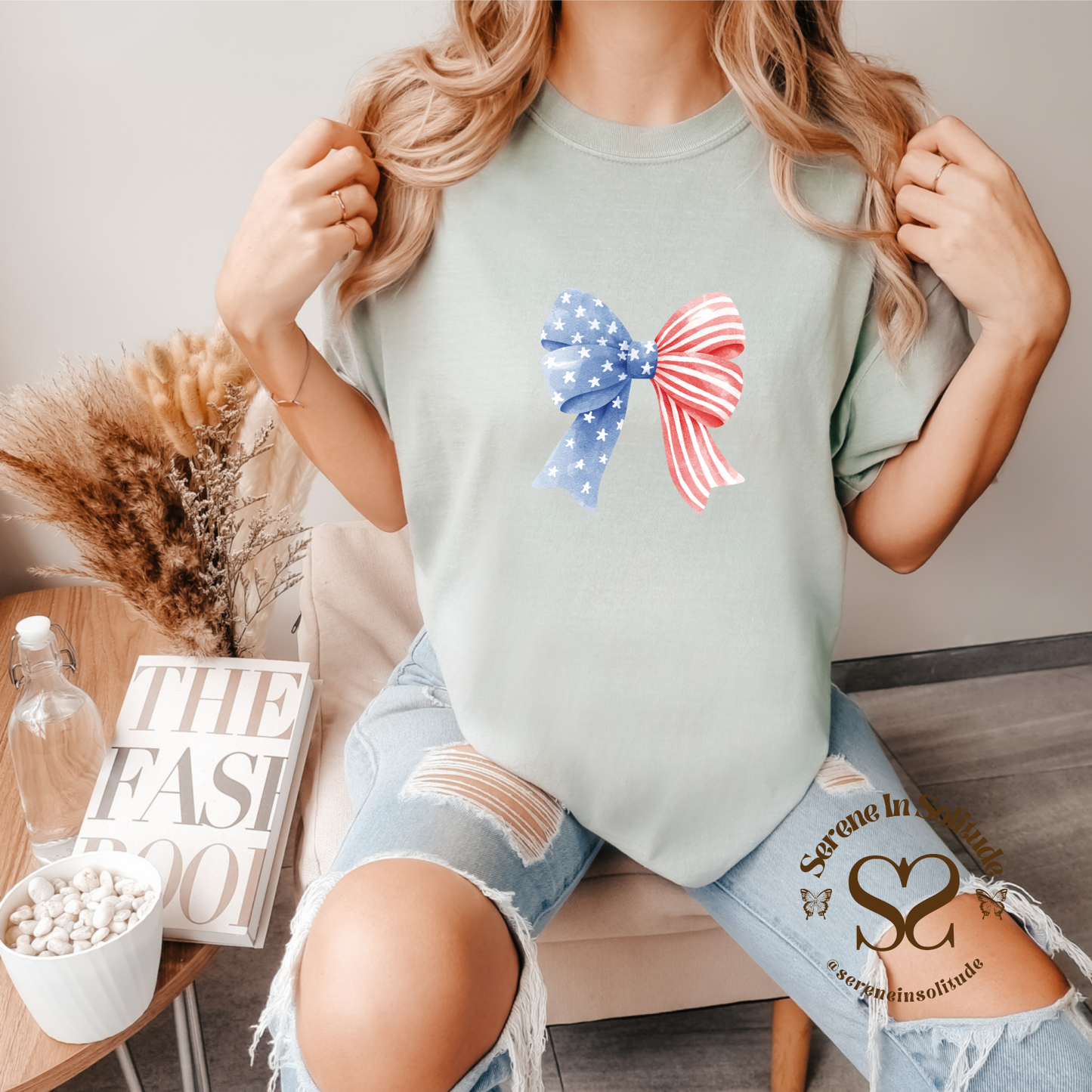 American Flag Bow T-shirt