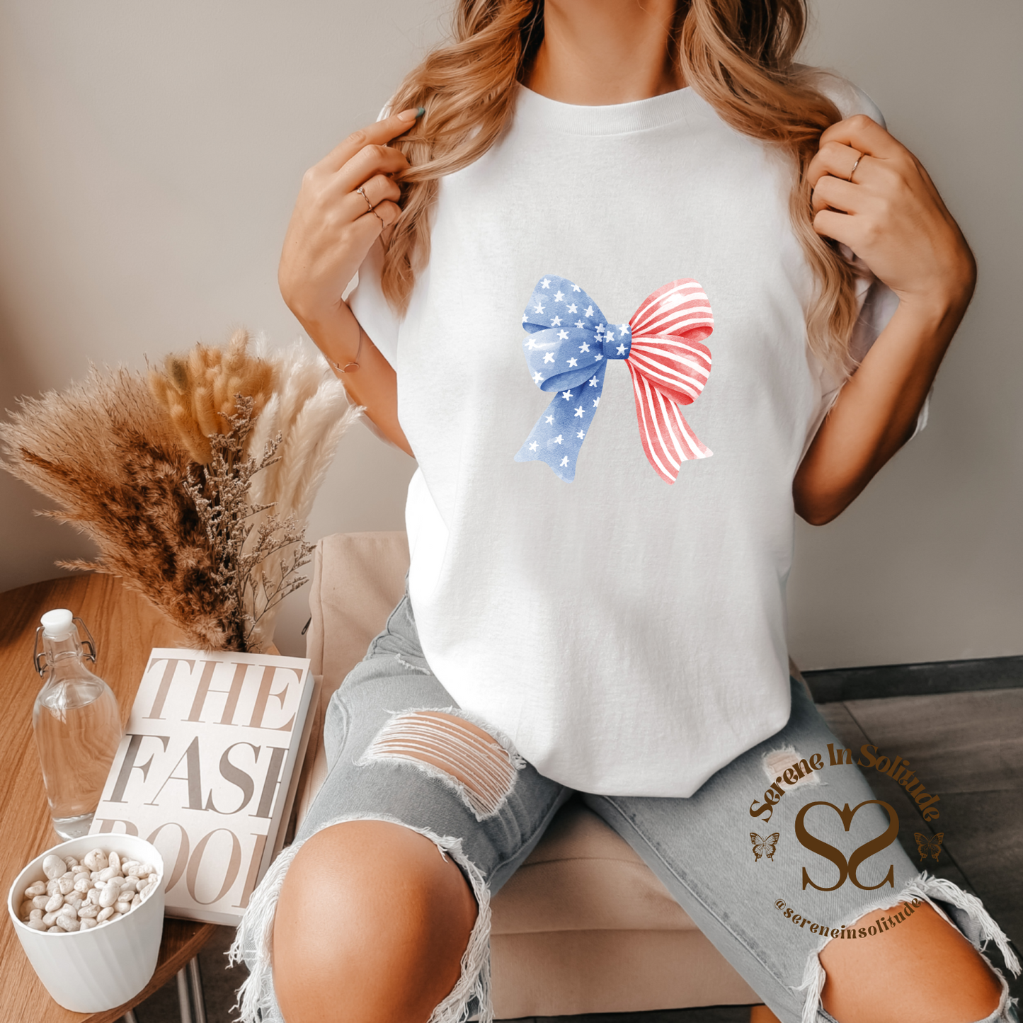 American Flag Bow T-shirt