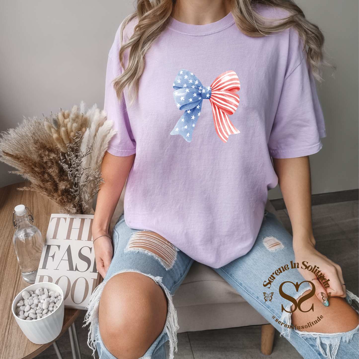 American Flag Bow T-shirt