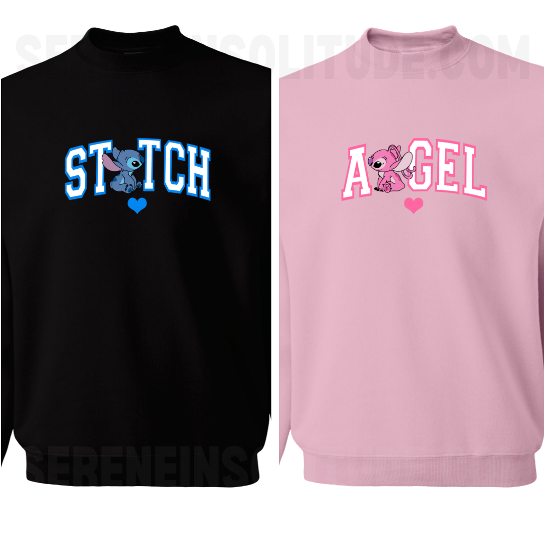 Stich & Angel Love Matching Sweatshirts