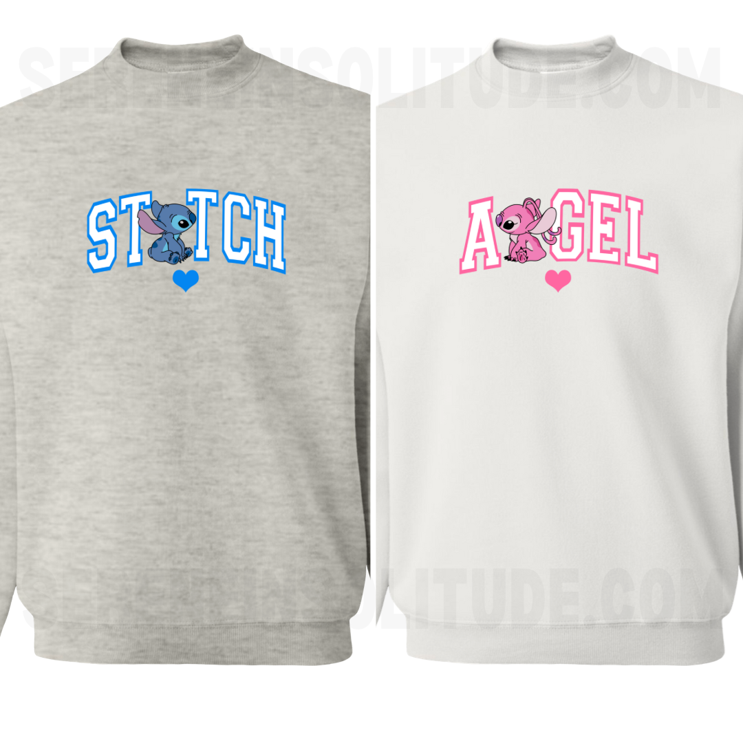 Stich & Angel Love Matching Sweatshirts