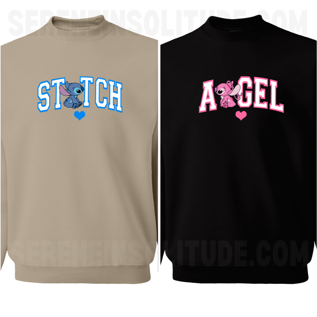 Stich & Angel Love Matching Sweatshirts