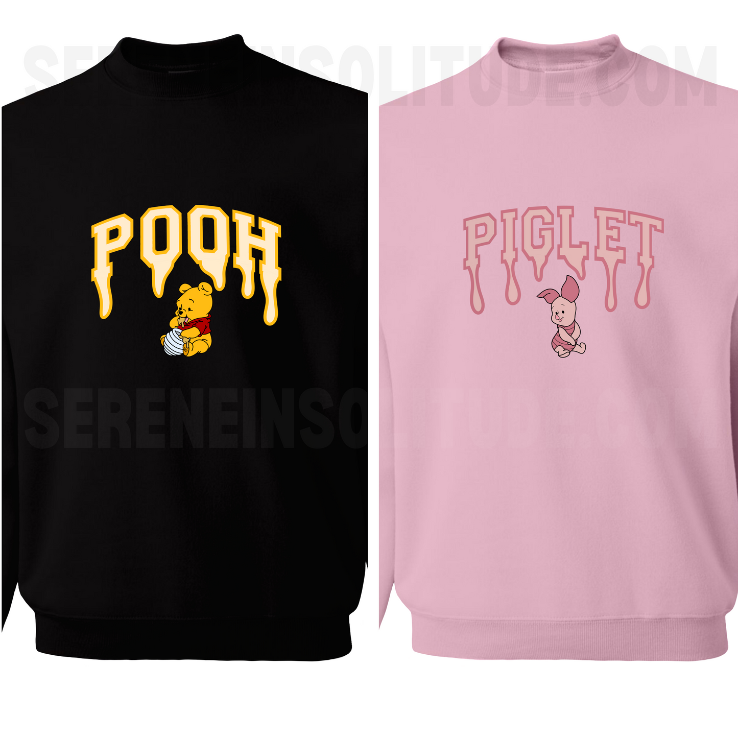Drippy Pooh and Piglet Matching Sweatshirts