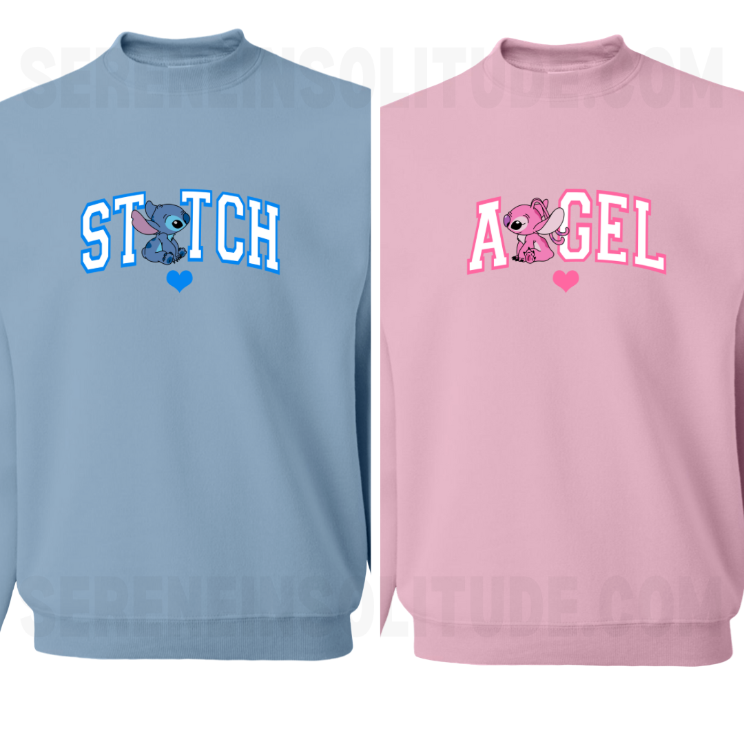 Stich & Angel Love Matching Sweatshirts