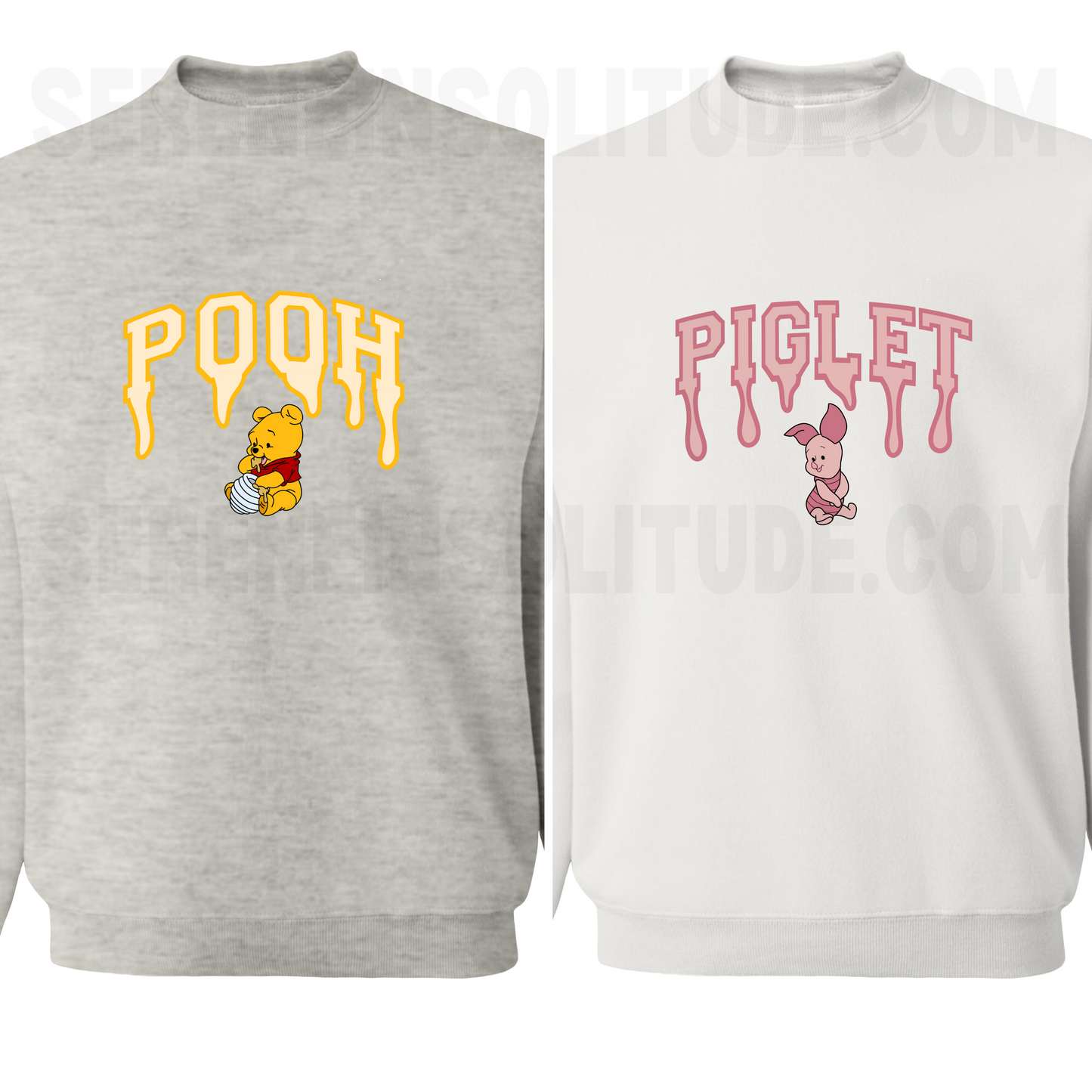 Drippy Pooh and Piglet Matching Sweatshirts