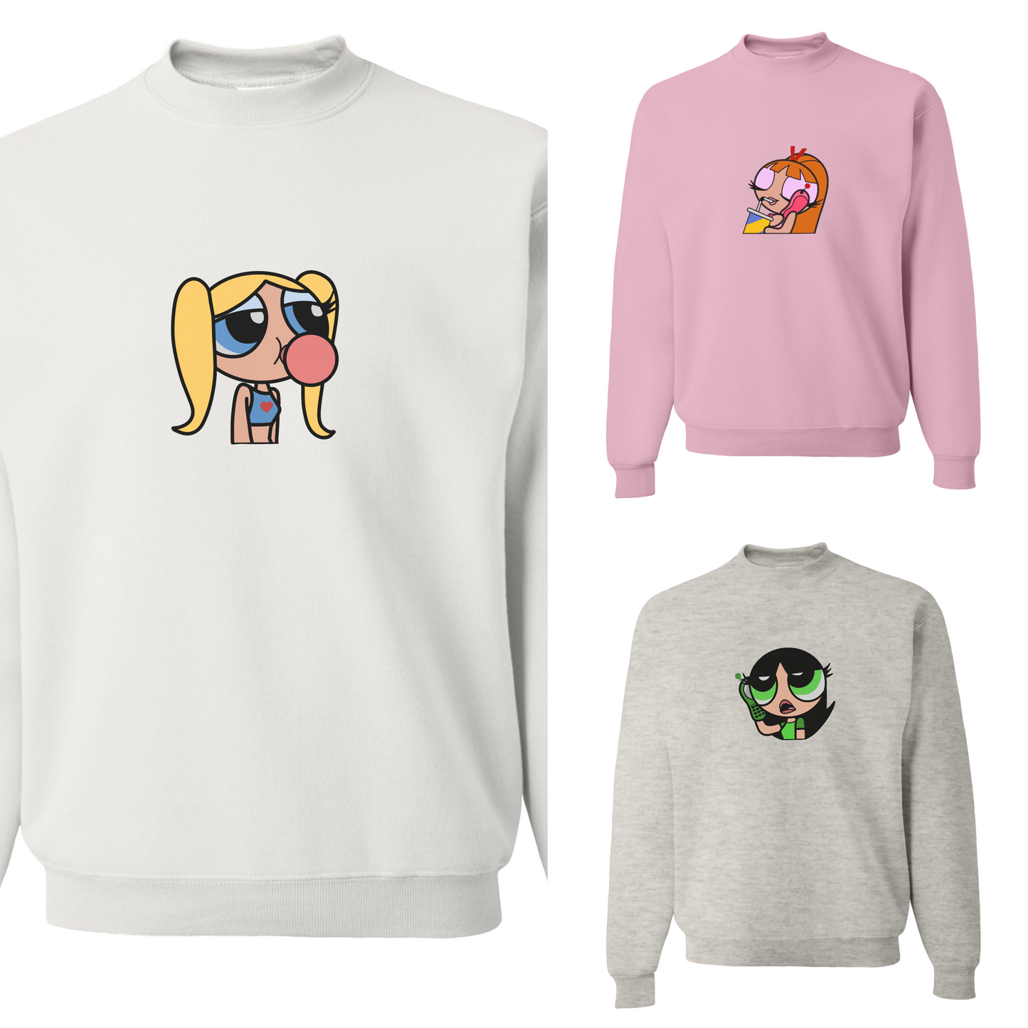 Puff Girls Matching Trio Sweatshirts