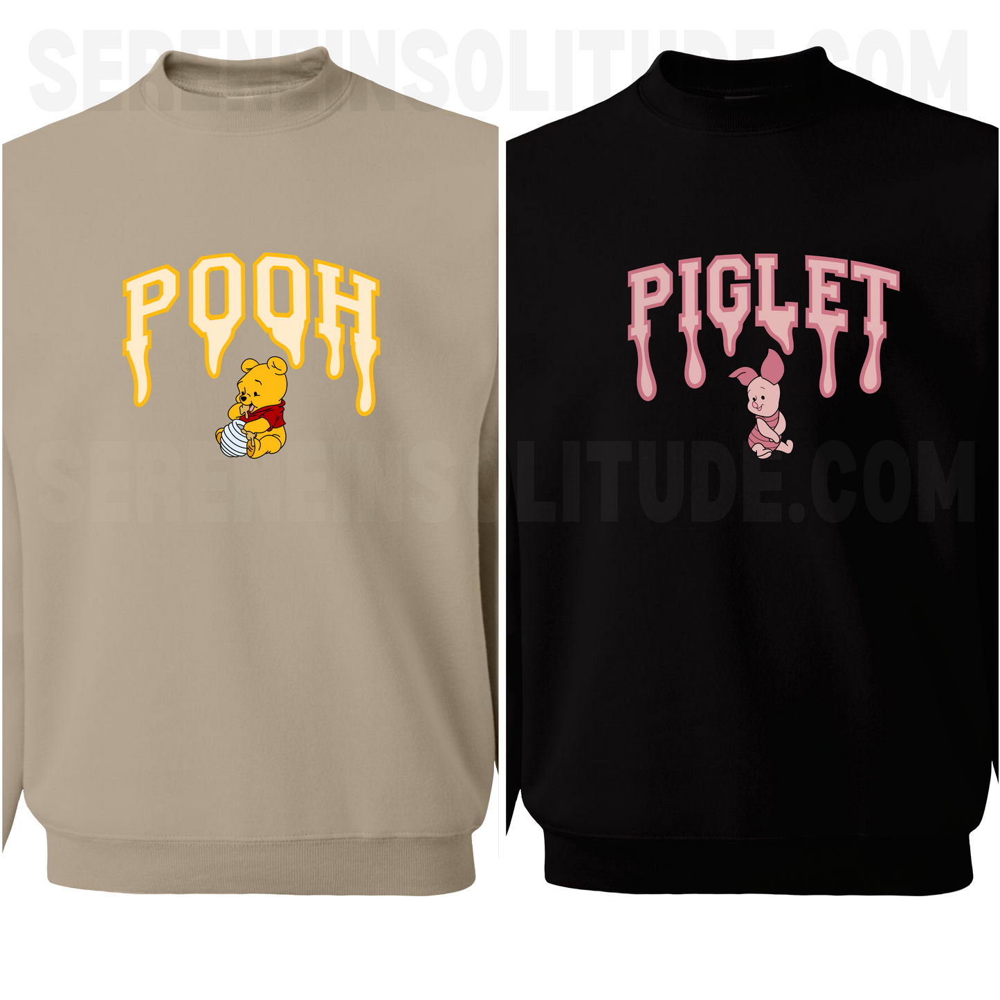 Drippy Pooh and Piglet Matching Sweatshirts