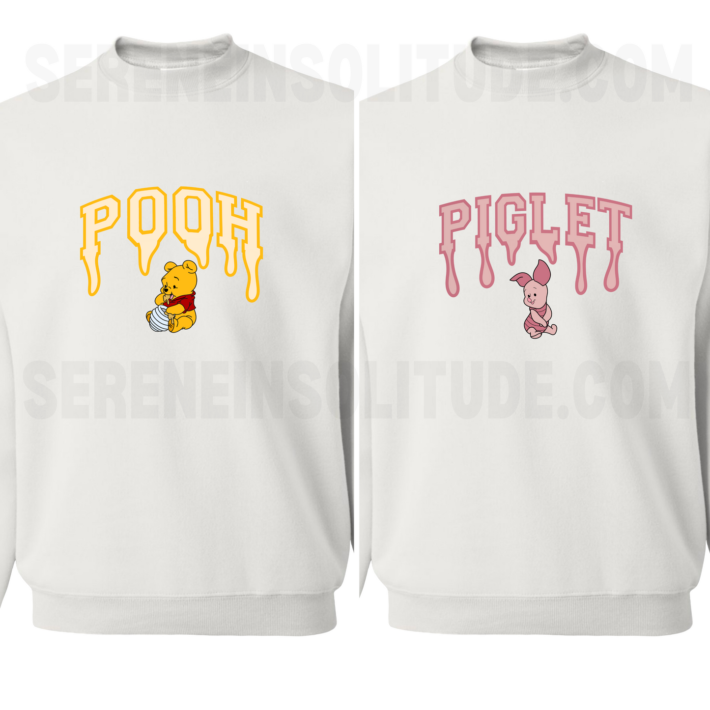 Drippy Pooh and Piglet Matching Sweatshirts