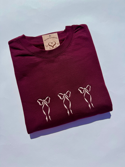 Embroidered 3 Bows Sweatshirt