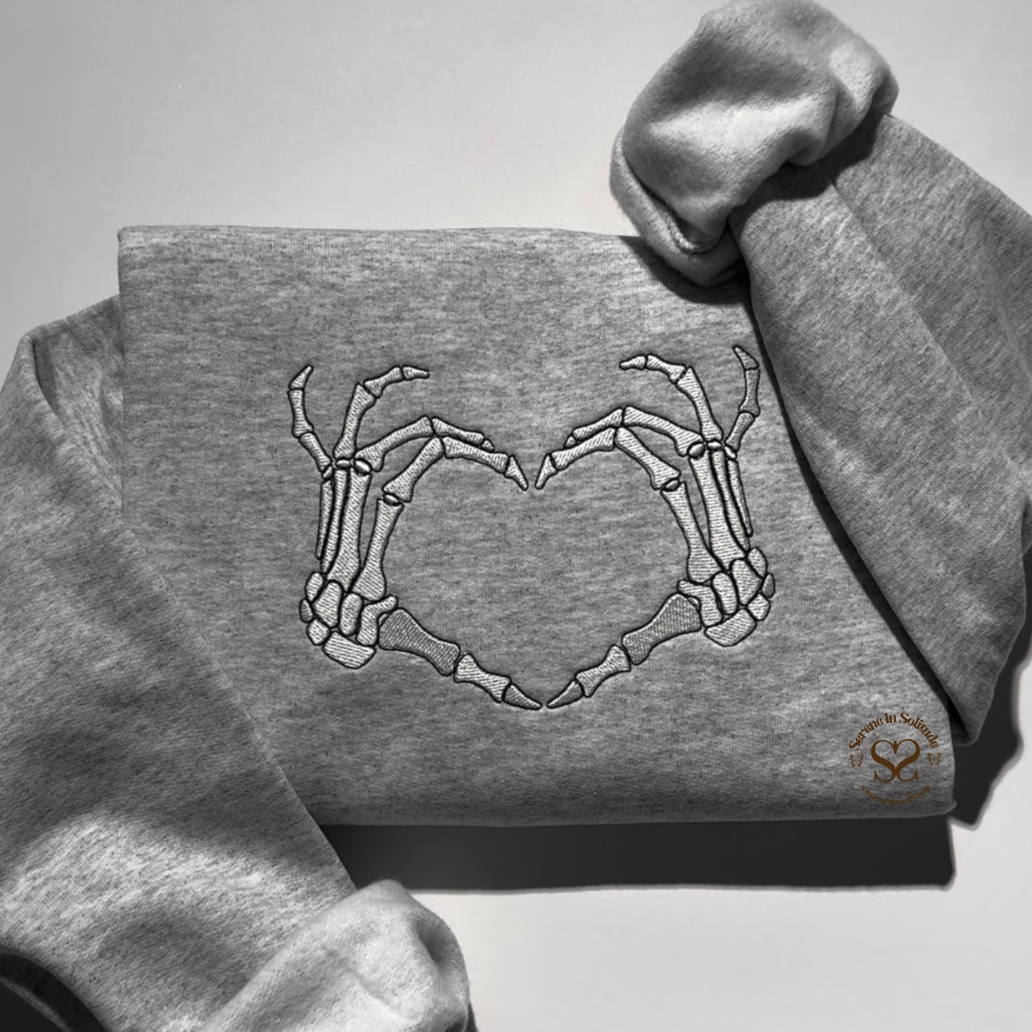 Embroidered Skeley Heart Sweatshirt