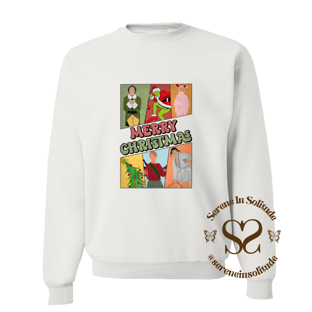 Merry Christmas Characters Sweatshirt/Hood