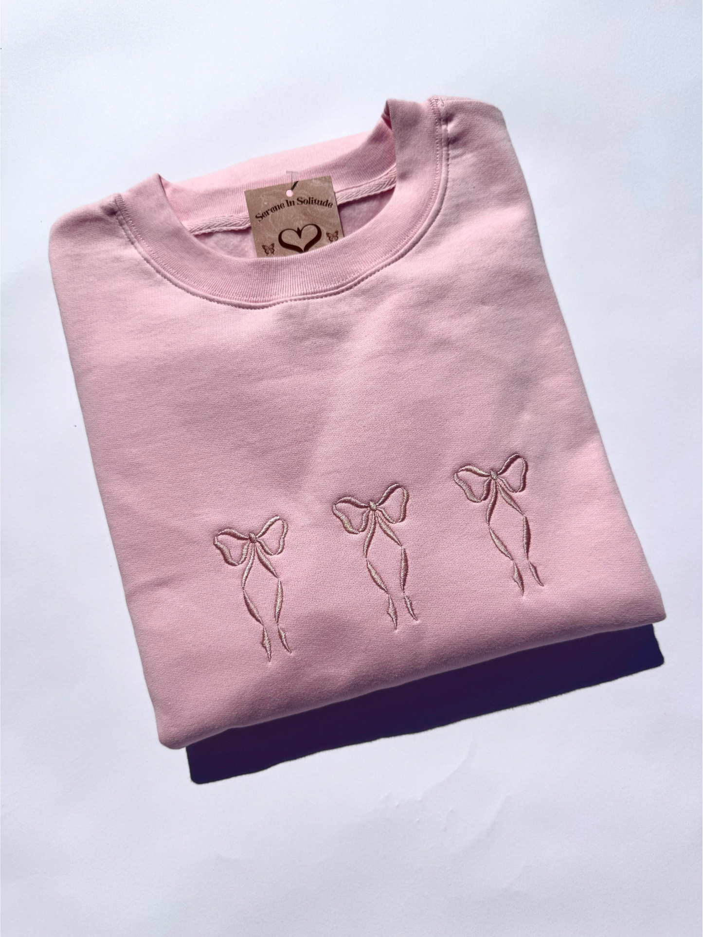 Embroidered 3 Bows Sweatshirt