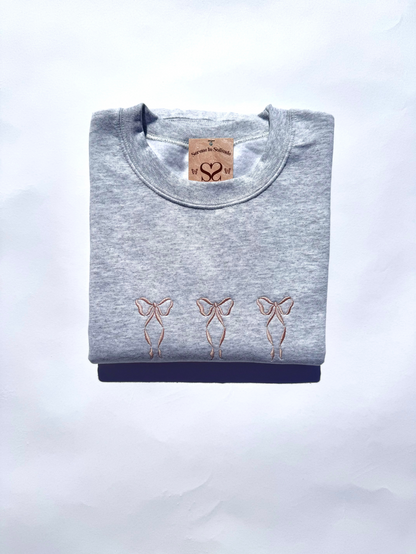 Embroidered 3 Bows Sweatshirt