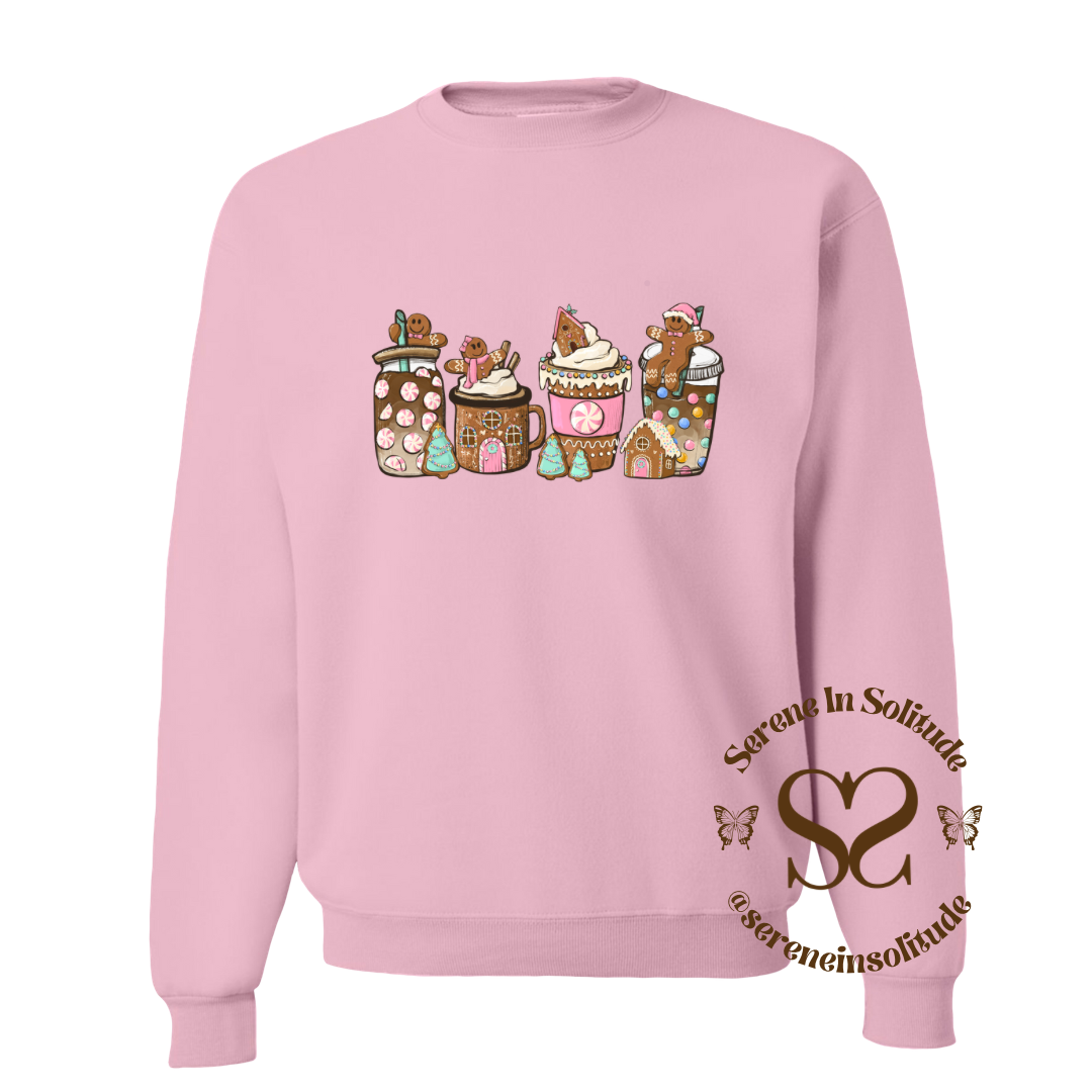Pink Gingerbread Coffee Sweatshirt/Hood