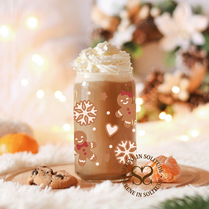 Gingerbread Cookie Glass Cup 16 Oz
