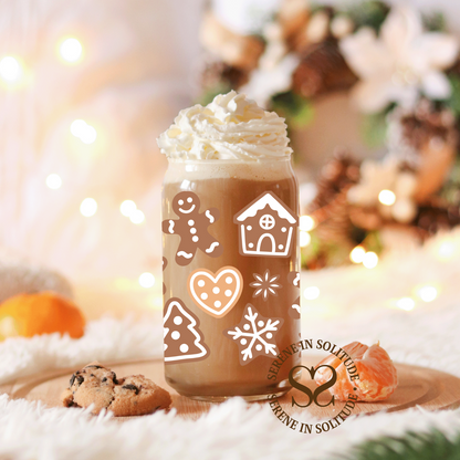 Gingerbread Cookie Glass Cup 16 Oz