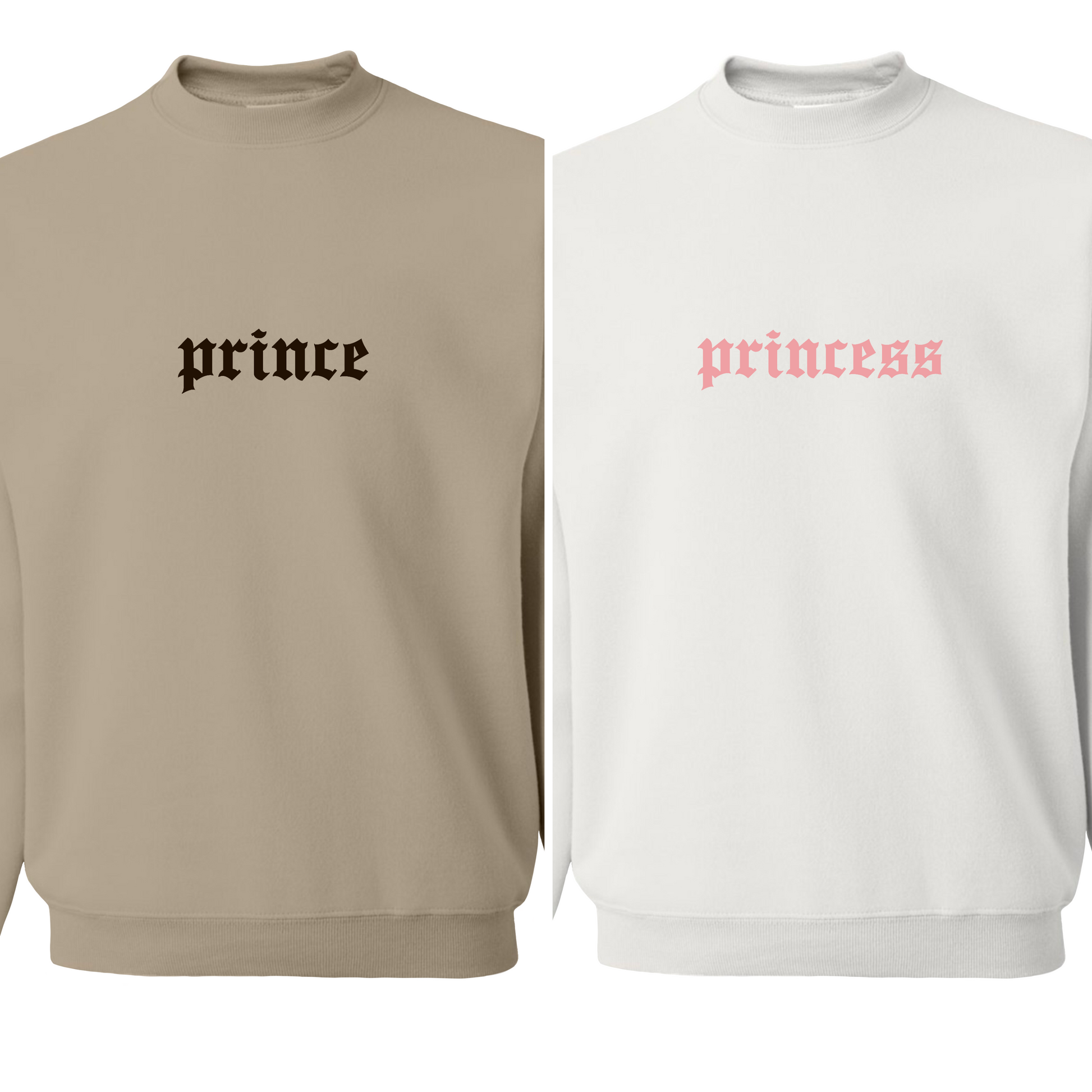 Prince and princess sweatshirts discount