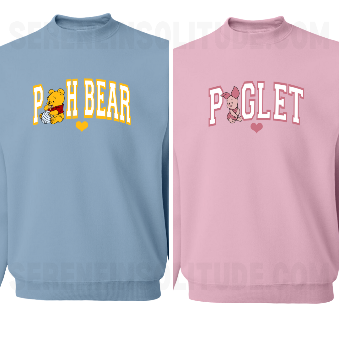 Pooh and Piglet Matching Sweatshirts