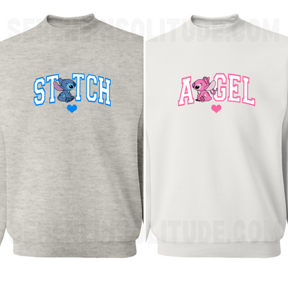 Stich & Angel Love Matching Sweatshirts
